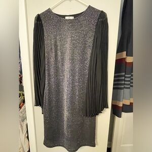 Esley Women’s Black Bell Sleeve Sparkle Dress, Size Small